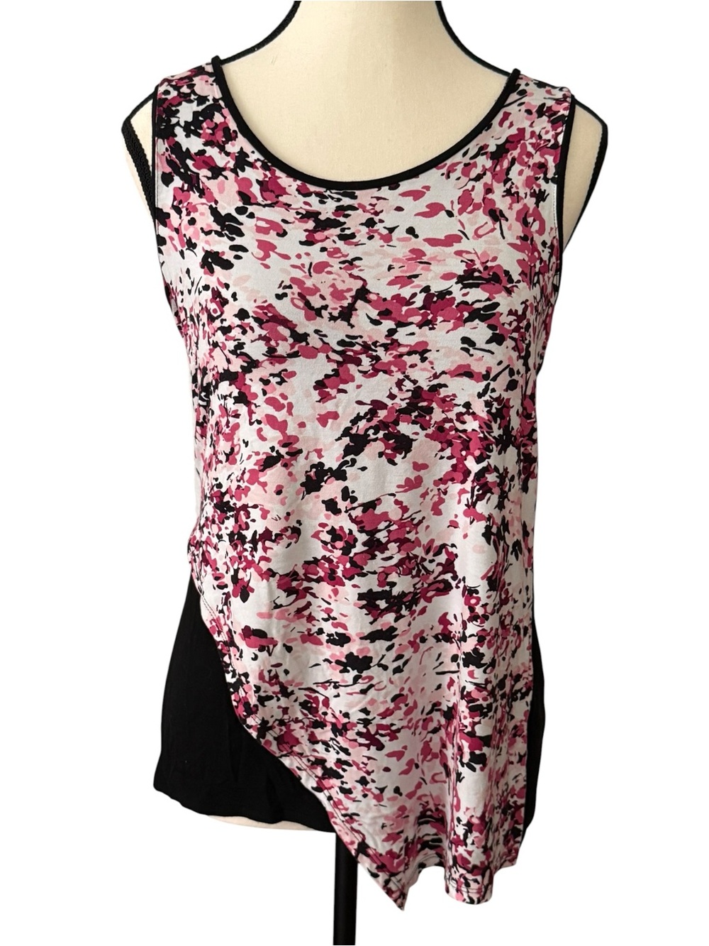 White House Black Market Sleeveless Asymmetrical Tunic Top Small Pink Blouse